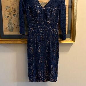 Sue Wong Midnight Blue Lace Dress